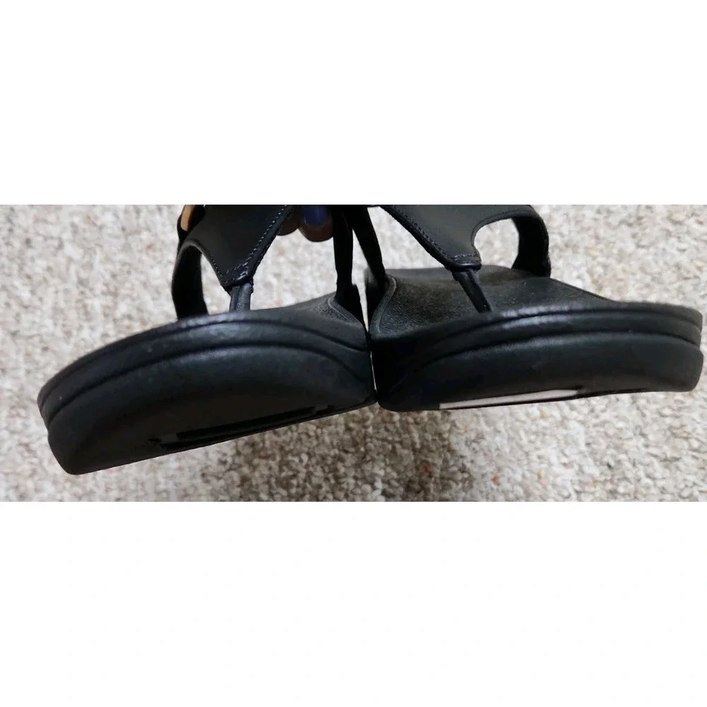 FitFlop Lulu Chunky Snaffle Leather Toe-Post Sandal Black US 10 New No‎ Box